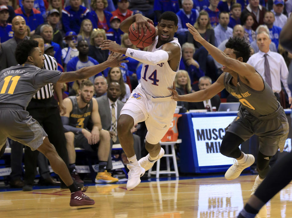 Arizona State toppled Kansas on Sunday in a matchup of top 20 teams. (AP)