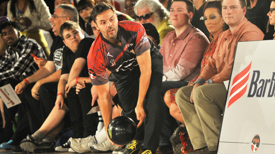 Professional bowler Jason Belmonte bowls at Tenpin bowling.