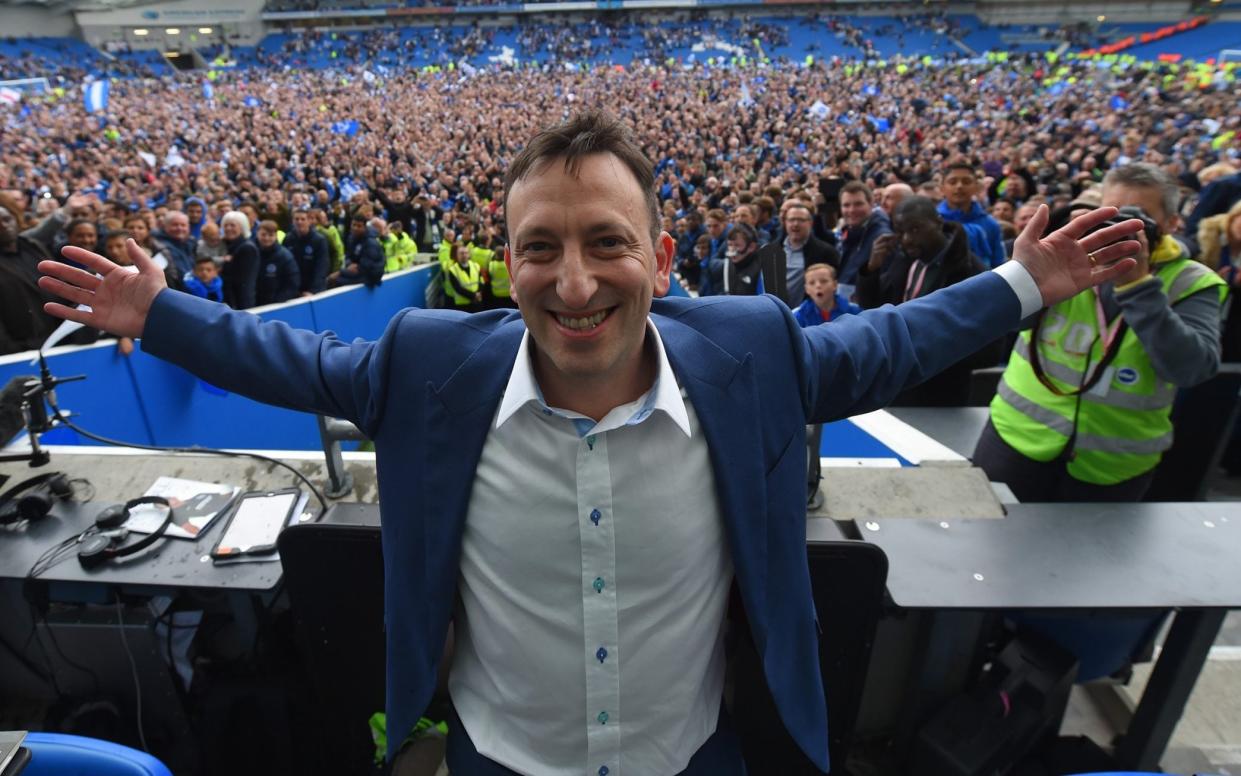 Brighton Chairman Tony Bloom celebrates at the end of the Sky Bet Championship match between Brighton & Hove Albion and Wigan Athletic at Amex Stadium - Mike Hewitt/Getty Images