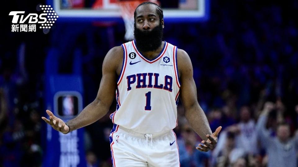 76人球星哈登（James Harden）11年來首度落選明星賽，成為今年最大遺珠。（圖／達志影像美聯社）