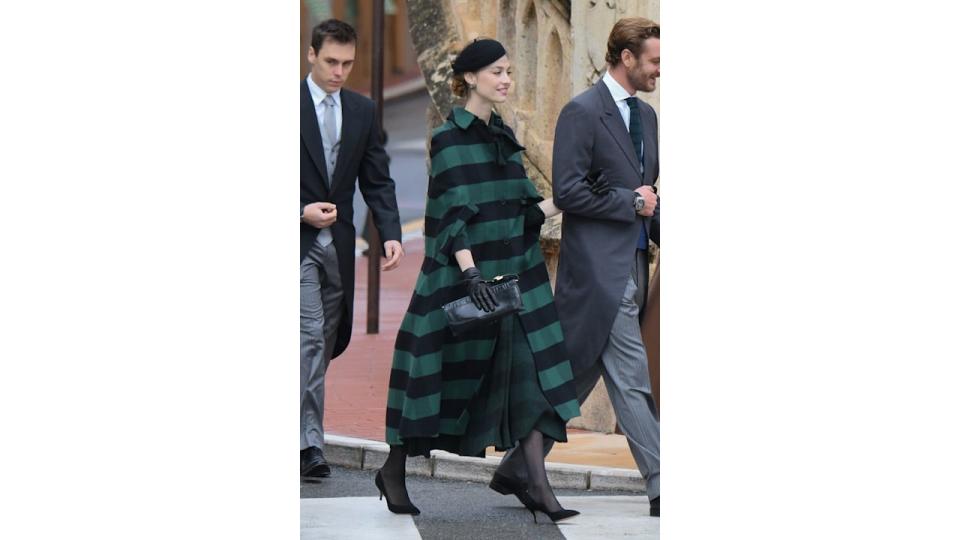 Beatrice Borromeo arrives at the Monaco Cathedral during the Monaco National Day Celebrations on November 19, 2019 in Monte-Carlo, Monaco.