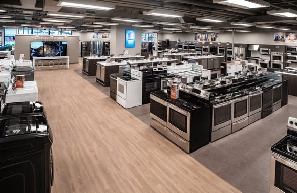 A Sears appliance showroom