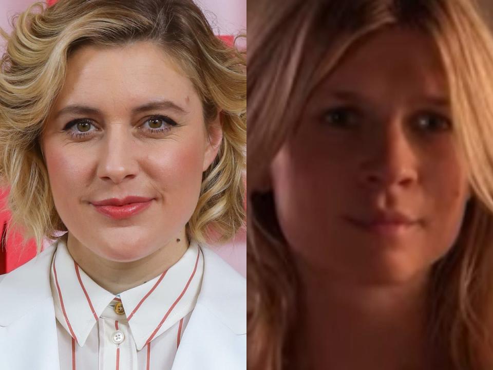 (left) greta gerwig on the red carpet in 2019 (right) clémence poésy