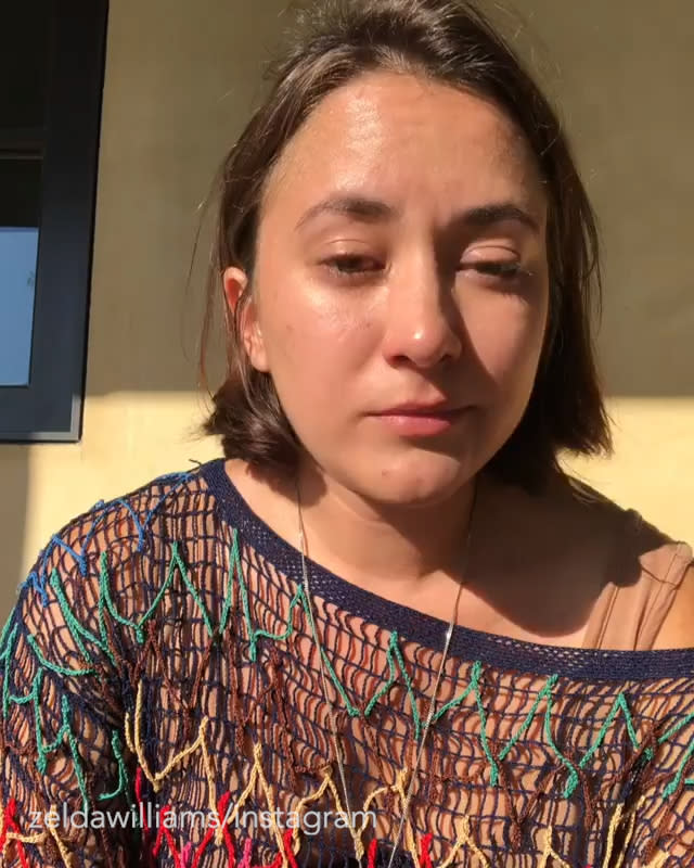 Zelda Williams got emotional in a new Instagram video. (Photo: Instagram/zeldawilliams)