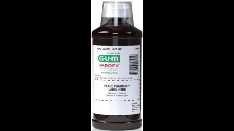 Recalled 1 pint bottles of GUM Paroex Chlorhexidine Gluconate Oral Rinse