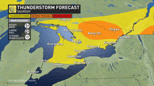 Ontario storm risk Saturday