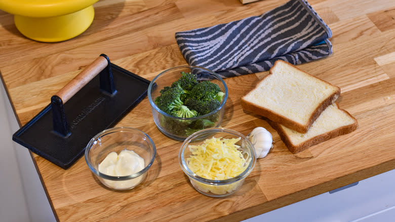 ingredients for broccoli cheese panini