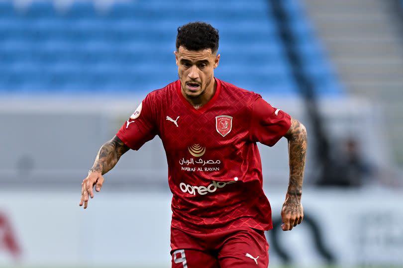 Philippe Coutinho playing for Qatari side Al-Duhail SC.