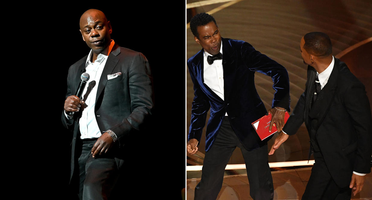 Dave Chappelle and Chris Rock have been speaking about Will Smith's Oscars slap. (Getty)