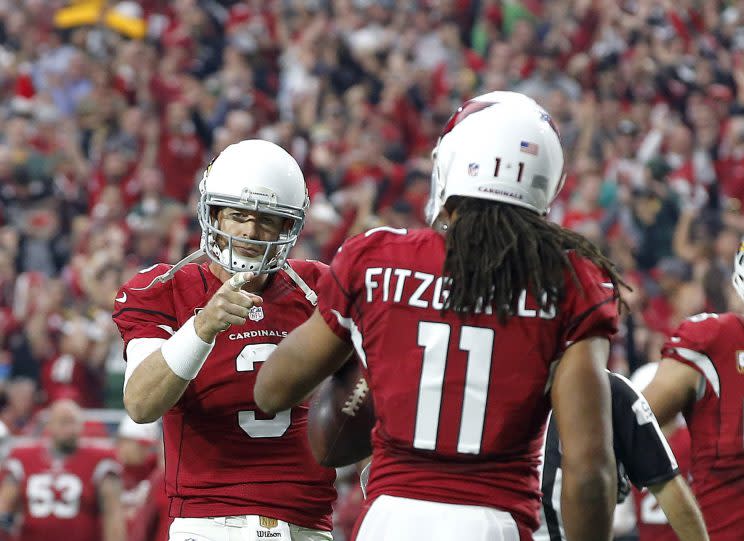 Carson Palmer and Larry Fitzgerald will try to lead the Cardinals back to the playoffs. (AP)