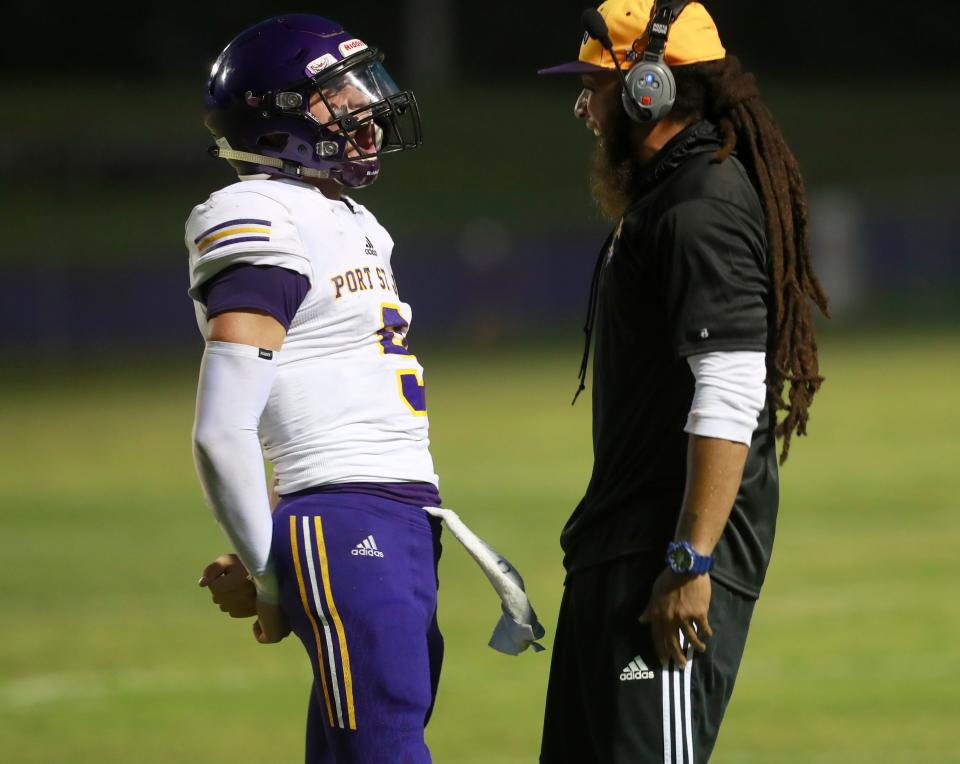 Port St. Joe faced off with Marianna for a football game on Sept. 4, 2020 at Marianna. Port St. Joe won, 34-26. 