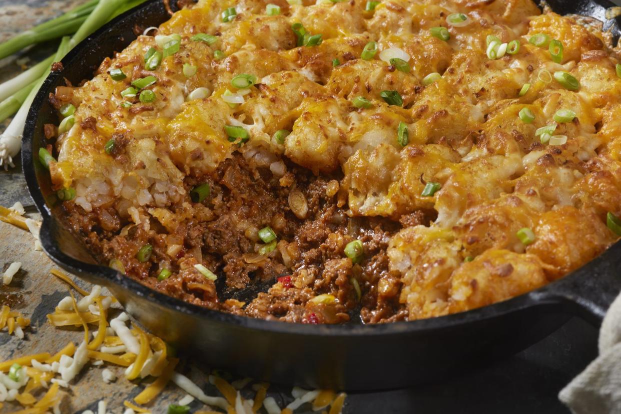 Crispy Tatar Tot Sloppy Joe Casserole