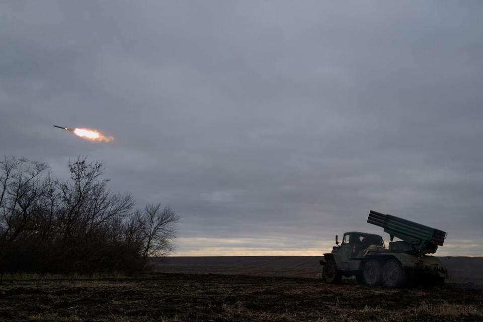 <div class="inline-image__caption"><p>Soldiers of the 59th brigade of the Ukrainian Armed Forces fire grad missiles on Russian positions in Russia-occupied Donbas region on December 30, 2022 in Donetsk, Ukraine.</p></div> <div class="inline-image__credit">Pierre Crom/Getty Images</div>