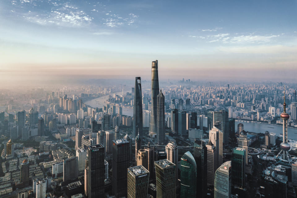 Shanghai skyline at sunrise. Photo: Getty.