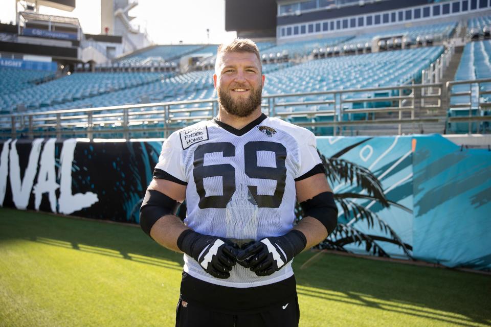 Jaguars guard Tyler Shatley is the only member of this year's team who played on the 2017 Jaguars team that made a playoff run to the AFC championship game.