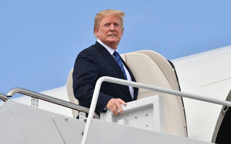 President Donald Trump as he boards Air Force One, July 20, 2018. | Nicholas Kamm—AFP/Getty Images
