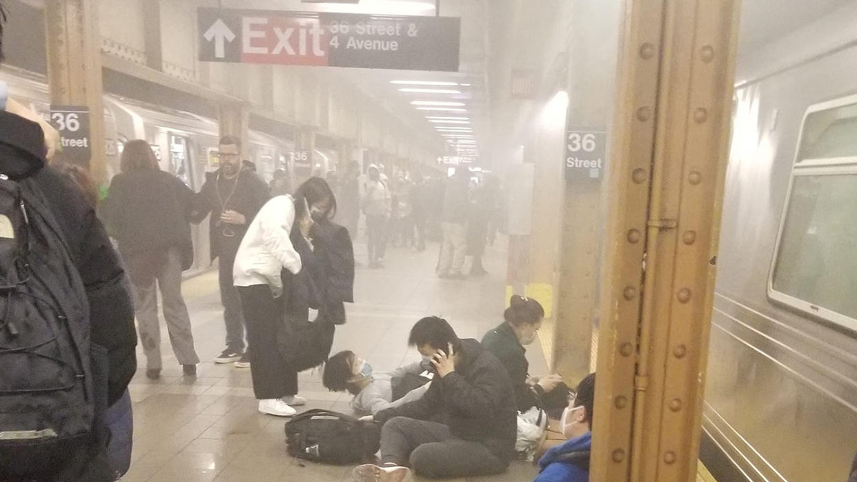 The 36th Street subway station in Brooklyn, N.Y., in the aftermath of a mass shooting there on April 12
