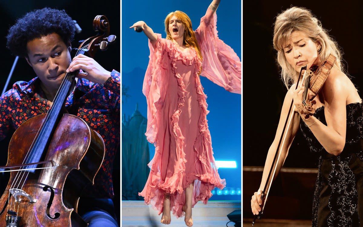 Pick of the Proms, from left: Sheku Kanneh-Mason, Florence Welch and Anne-Sophie Mutter