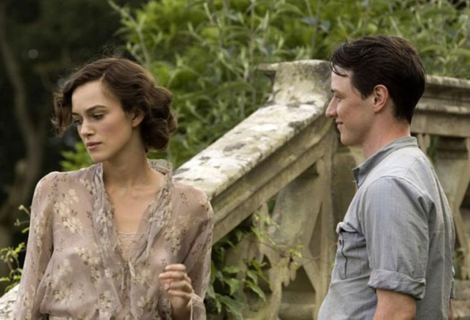 Keira Knightley and James McAvoy in ‘Atonement’ (Relativity Media/AP)