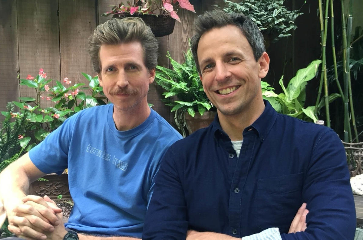 Brothers Seth and Josh Meyers are co-hosting a podcast all about family vacations