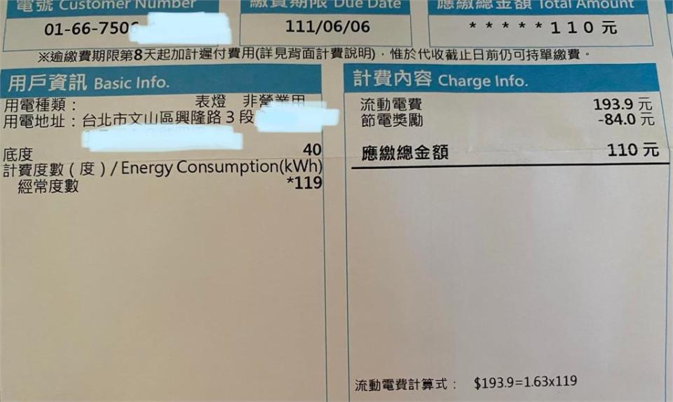 台北男與姊姊同住電費僅110元！他曝「省錢關鍵」：去年只繳59元