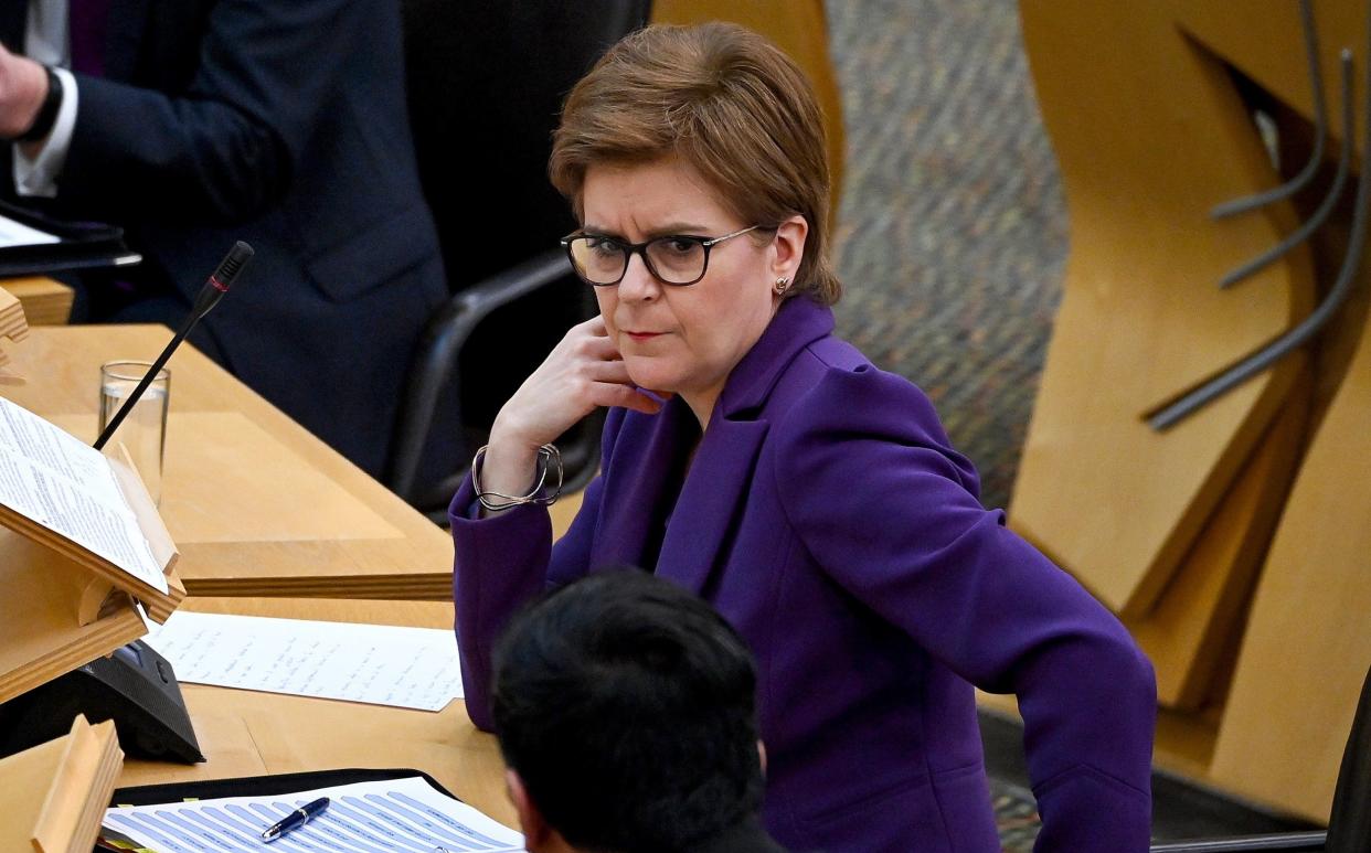 Scotland's First Minister Nicola Sturgeon attends First Minster's Questions (FMQ's) at the Scottish Parliament on November 25, 2021 in Edinburgh, Scotland. - Getty Images Europe 
