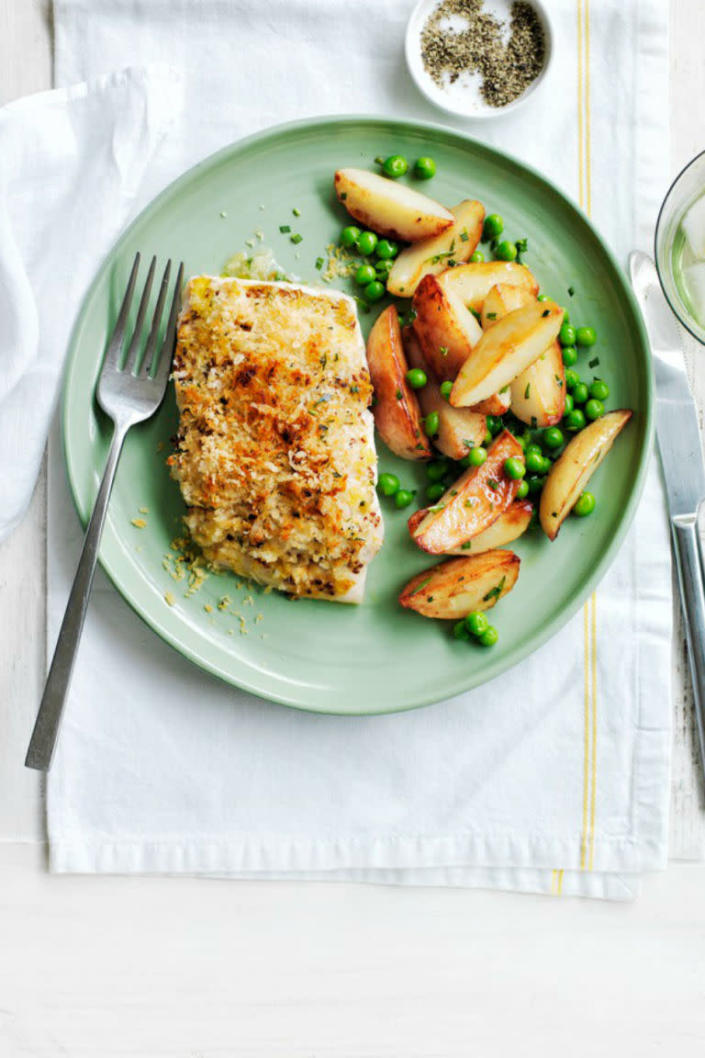 <p>If your family isn't fond of cod, try the mustard and bread crumb topping on roasted pork, lamb chops or chicken breasts.</p><p><a rel="nofollow noopener" href="http://www.womansday.com/food-recipes/food-drinks/recipes/a12906/crispy-cod-pan-fried-potatoes-peas-recipe-wdy0415/" target="_blank" data-ylk="slk:Get the recipe." class="link rapid-noclick-resp"><strong>Get the recipe.</strong></a></p>