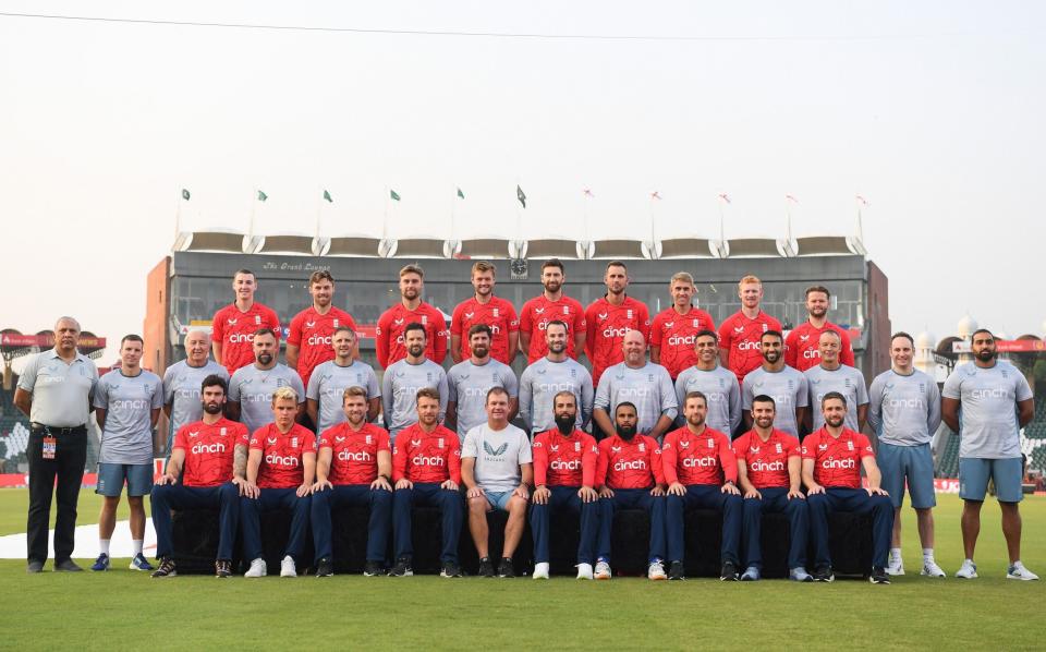 The England team and Back Room staff pose for a photo ahead of the 6th IT20 between Pakistan and England - Alex Davidson/Getty Images