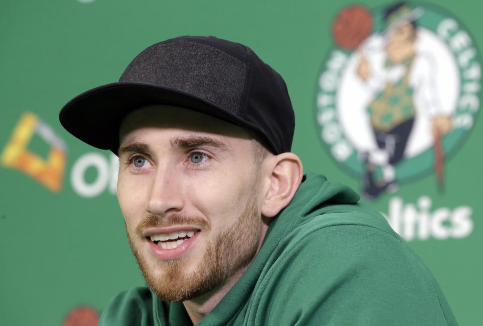 Gordon Hayward is already looking great after his devastating ankle injury. (AP Photo/Steven Senne)