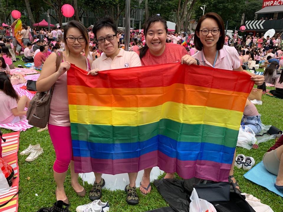 Attendees at Pink Dot 2019 at Hong Lim Park on 29 June 2019. PHOTO: Teng Yong Ping/Yahoo News Singapore 