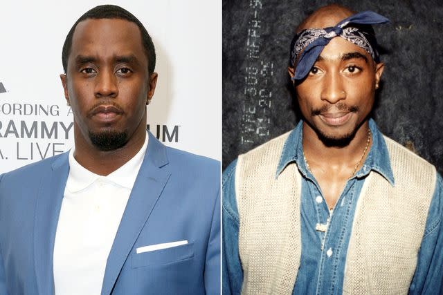 <p>Rebecca Sapp/WireImage; Raymond Boyd/Getty</p> Sean "Diddy" Combs in 2017 (left), Tupac Shakur in 1994
