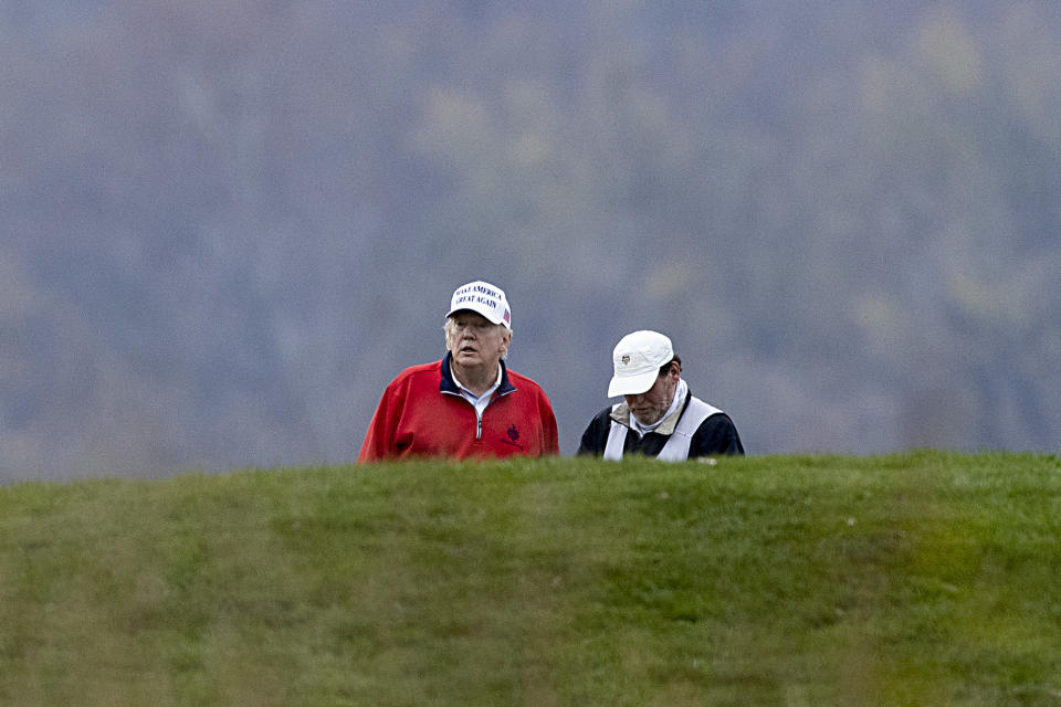 Donald Trump shows playing golf. Source: Getty