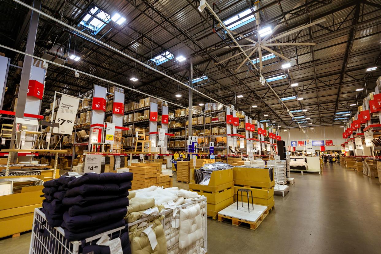 interior of large IKEA Portland Home Furnishings store