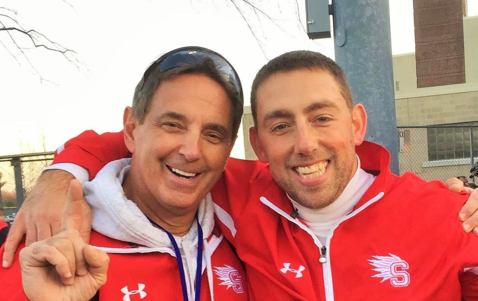 Tony Marks, left, and his son, Mike Marks, have helped Smyrna's football program to four Delaware state championships in football since 2015.