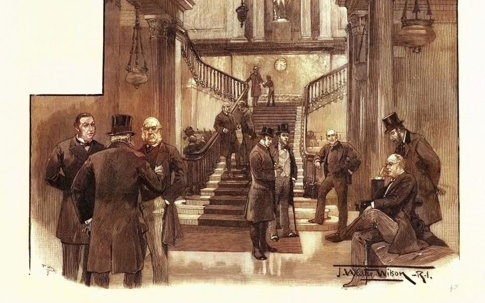 The Hall of the Athenaeum Club – an 1893 engraving