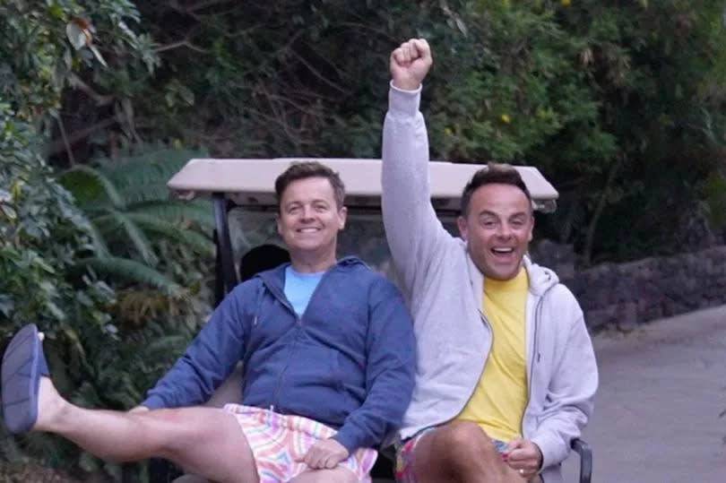 A second photo shared by the pair featured both Ant and Dec riding along in a golf cart