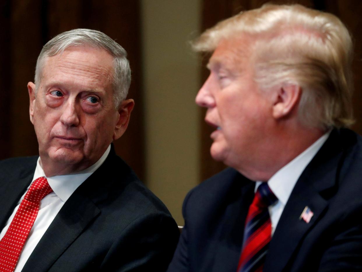 James Mattis said Mr Trump said Mr Trump had 'the right to have a Secretary of Defence whose views are better aligned with yours.': REUTERS