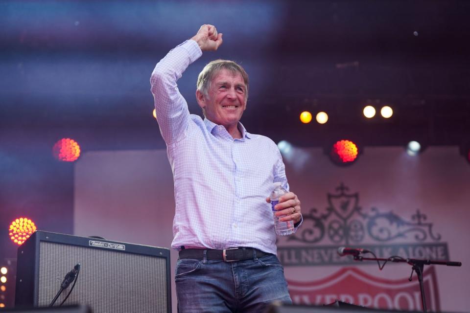 Sir Kenny Dalglish greets supporters (Jacob King/PA) (PA Wire)