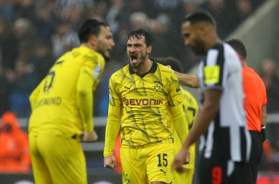 Soccer Football - Champions League - Group F - Newcastle United v Borussia Dortmund - St James' Park, Newcastle, Britain - October 25, 2023  Borussia Dortmund's Mats Hummels celebrates after the match Action Images via Reuters/Lee Smith