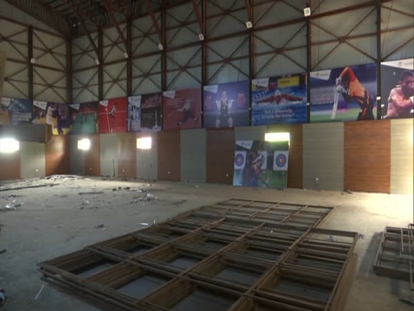 The indoor stadium being constructed in Budgam will provide all-weather sporting facilities to players. (Photo/ANI)