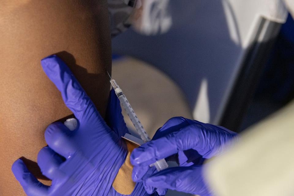 A physical assistant administers the monkeypox vaccine this week in Brooklyn.