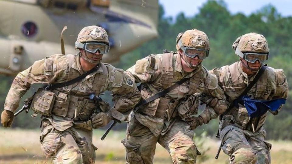 Paratroopers assigned to 82nd Airborne Division Artillery took part in September 2023 in a Culminating Training Exercise designed to prepare, train, and execute mission measures of readiness and lethality through assaulting elements and sling loading. (Army)