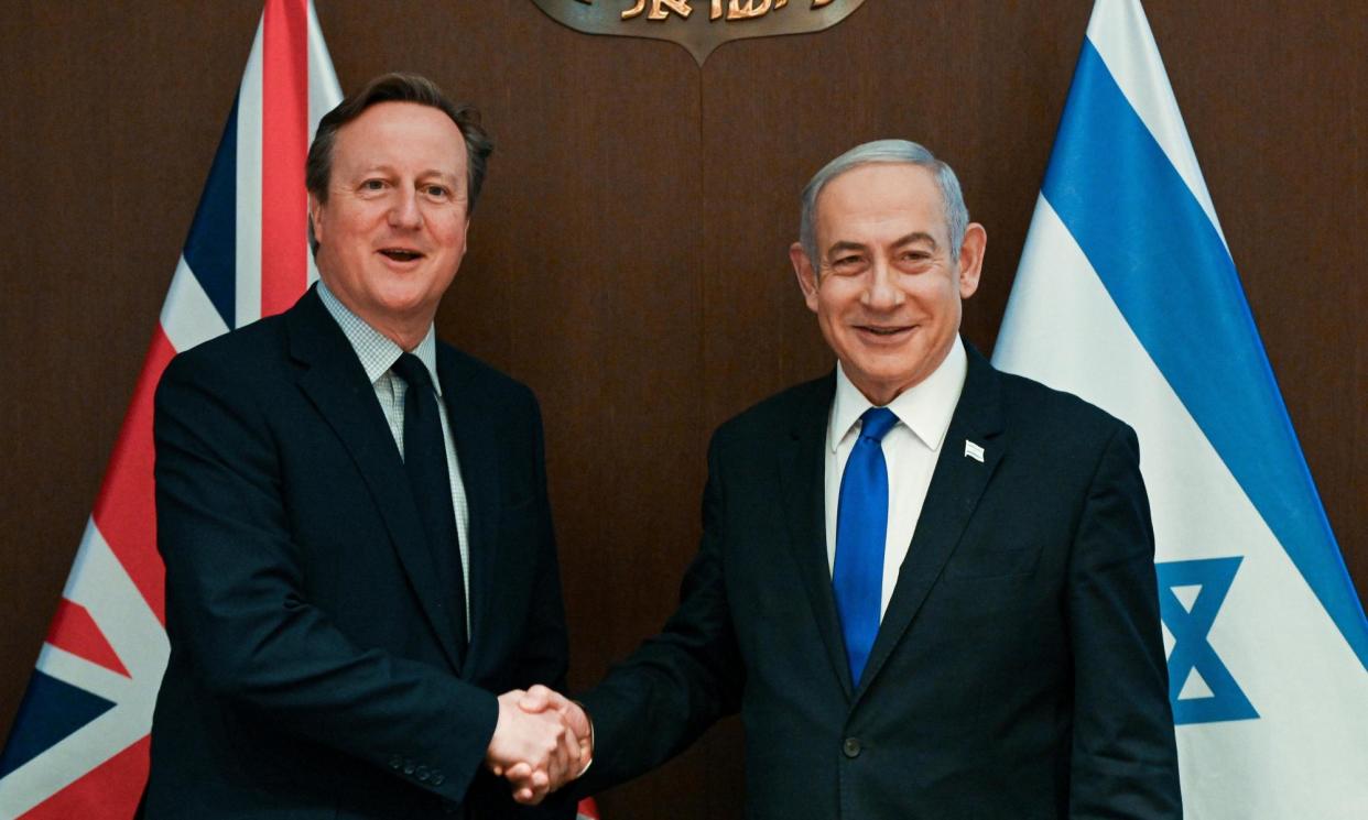 <span>The UK foreign secretary, David Cameron (left), accepted on Wednesday before meeting Netanyahu that some kind of Israeli action against Iran was now inevitable.</span><span>Photograph: Anadolu/Getty Images</span>