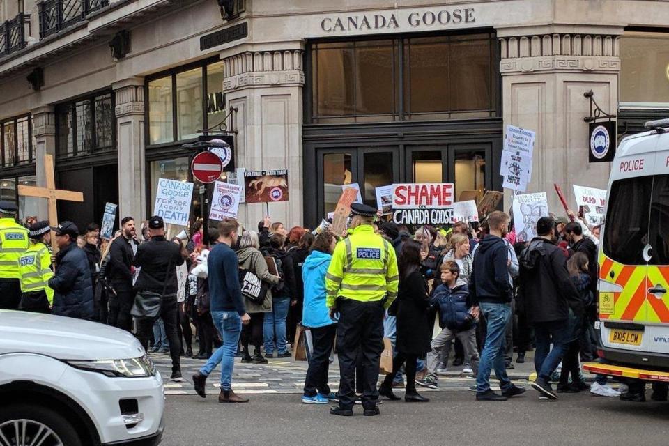 Demonstrators chanted