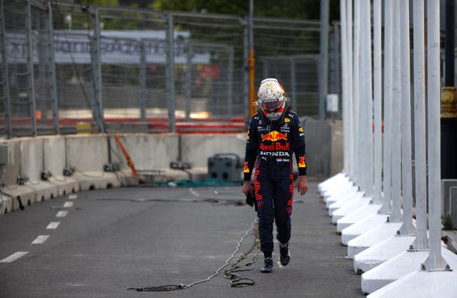 Red Bull driver Max Verstappen crashed out of the Azerbaijan GP but saw rival Lewis Hamilton of Mercedes follow suit to remain top of the Formula One drivers' standings 