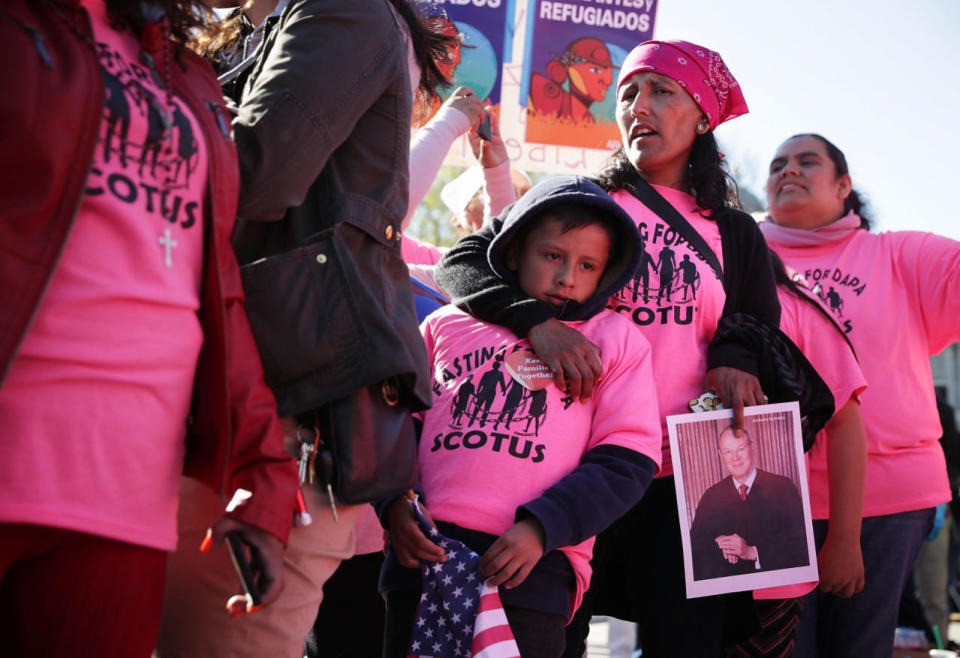 Pro-immigration activist Jeanette Vizguerra with her son