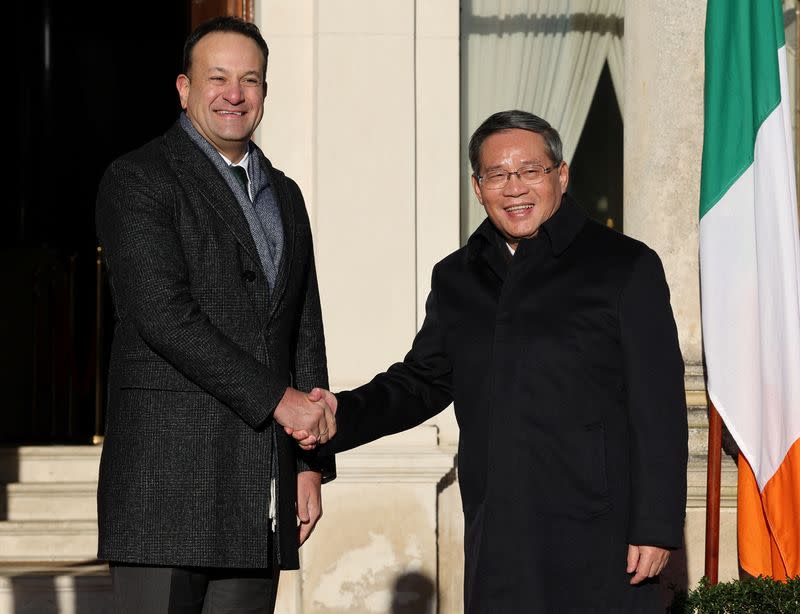 Chinese Premier Li Qiang and Ireland's Taoiseach, Leo Varadkar meet in Dublin