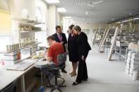 Britain's Prime Minister Theresa May and Arlene Foster, the leader of the Democratic Unionist Party (DUP) visit Belleek Pottery, in St Belleek, Fermanagh, Northern Ireland, July 19, 2018. REUTERS/Clodagh Kilcoyne/Pool