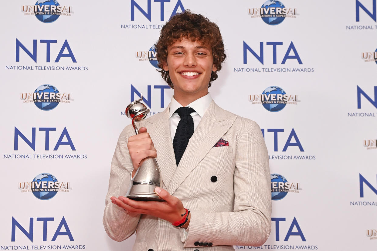 Bobby Brazier, pictured at the National Television Awards, has revealed he turns to meditation to cope with everyday stresses. (Getty Images)