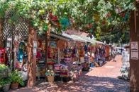 While Los Angeles’s best-known streets may be Rodeo Drive or Sunset Boulevard, to experience the birthplace of the city, head to Olvera Street in Downtown LA. The colorful pedestrian street is home to a Mexican marketplace and the Avila Adobe, which was built in 1818 and is the oldest existing home in the city.